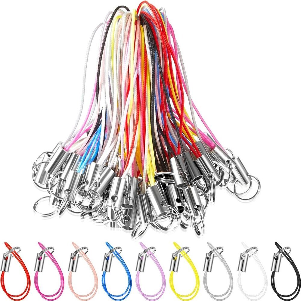 200 Pcs Cell Phone Charm Straps USB Drive Lanyard Phone Ring Strap for Charm USB